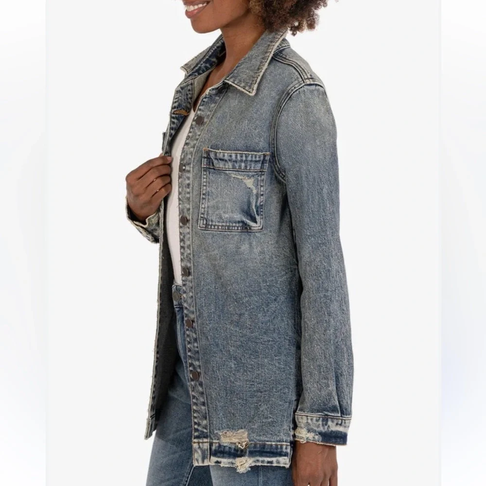 Kut from the Kloth Joni Denim Shirt Jacket in Adore Wash Size Small